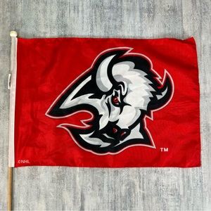 Vintage Buffalo Sabres Mini “Goat Head” Flag. RARE 18”x12”. NHL Hockey NY